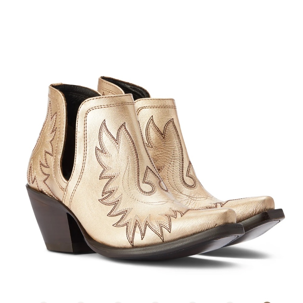 Ariat Dixon Gold Buckle Booties / Cowboy boots - worn once!